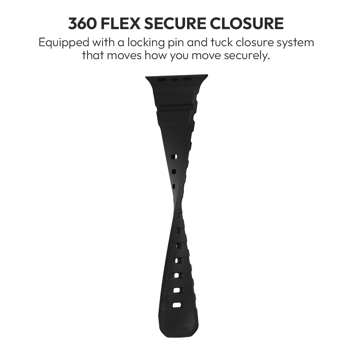 Flex Black tuck-lock pin closure