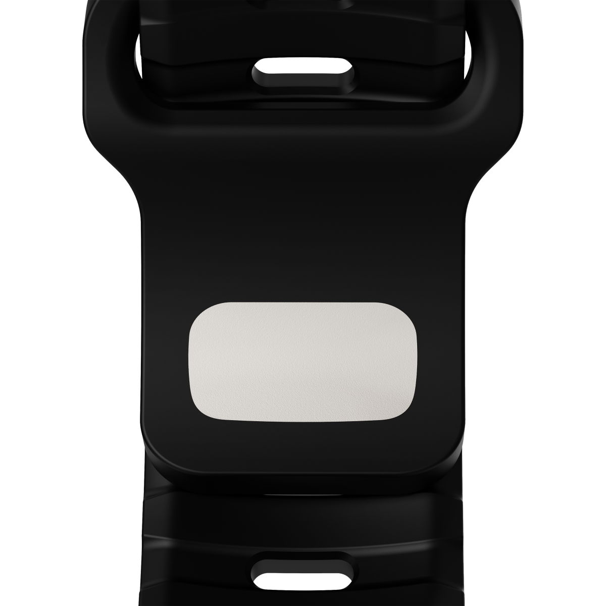 Close-up of the Flex Black strap and pin
