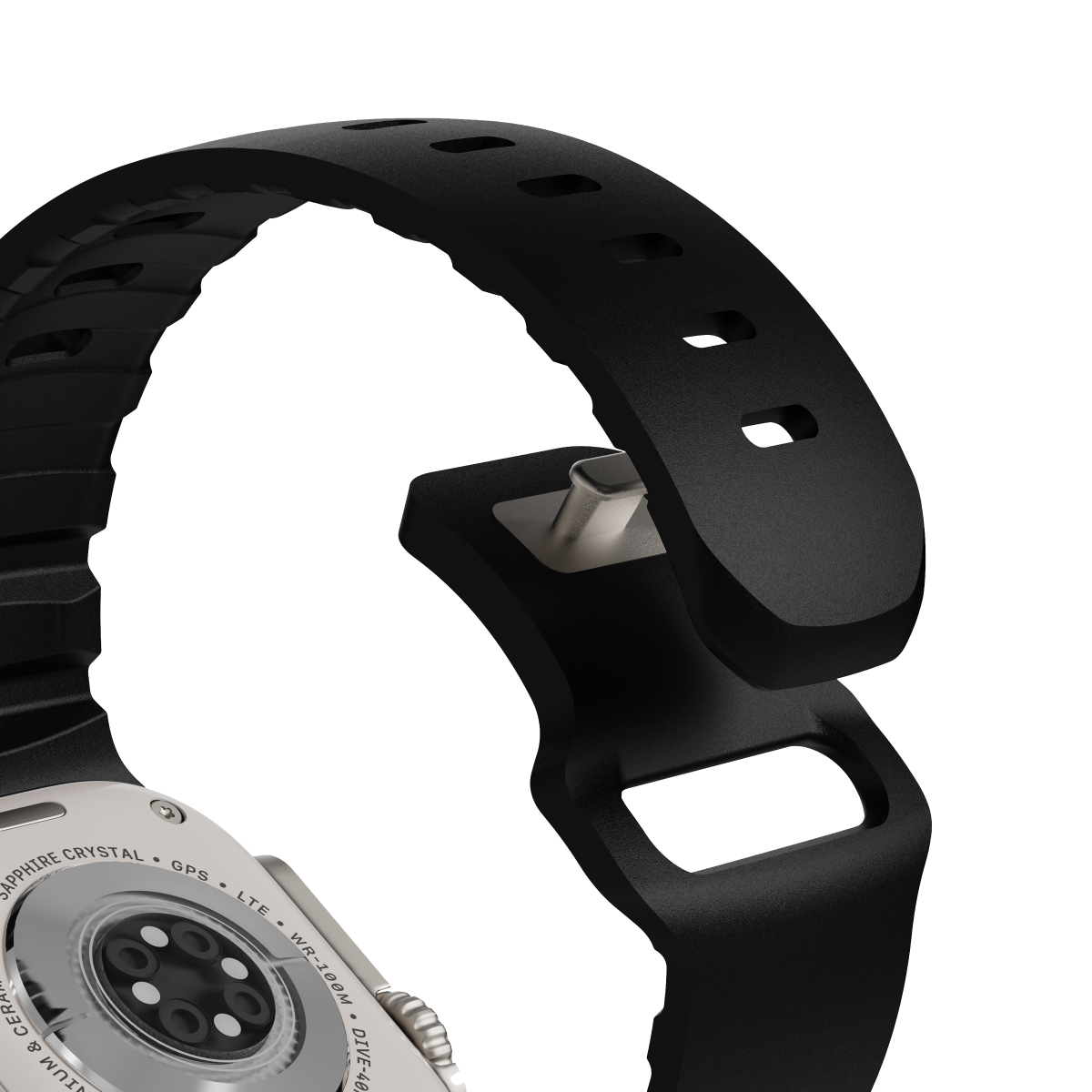 Back view of Flex Black with tuck-lock pin