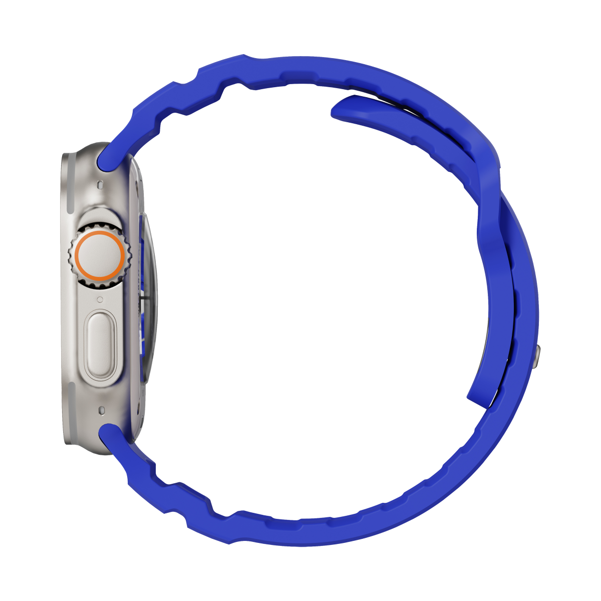 Side view of the Flex Cobalt strap on Apple Watch