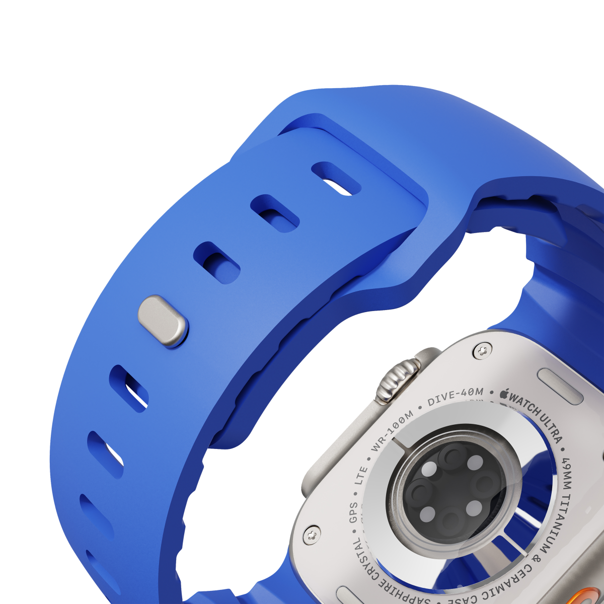 Flex Cobalt strap on the back of Apple Watch