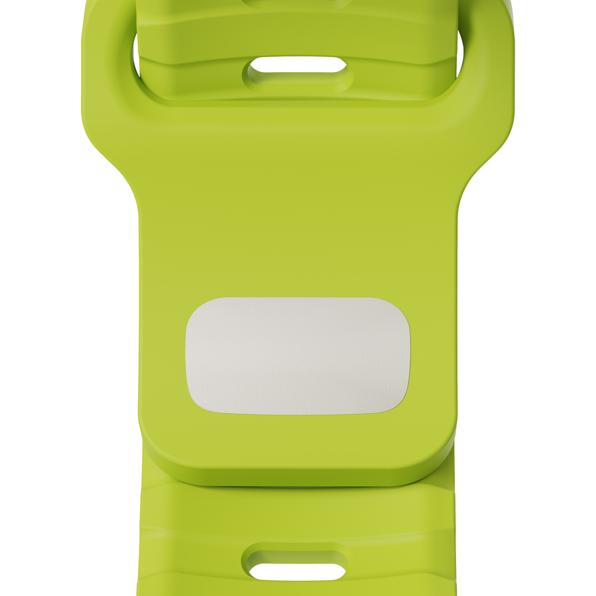 Close-up of the Flex Lime strap and pin