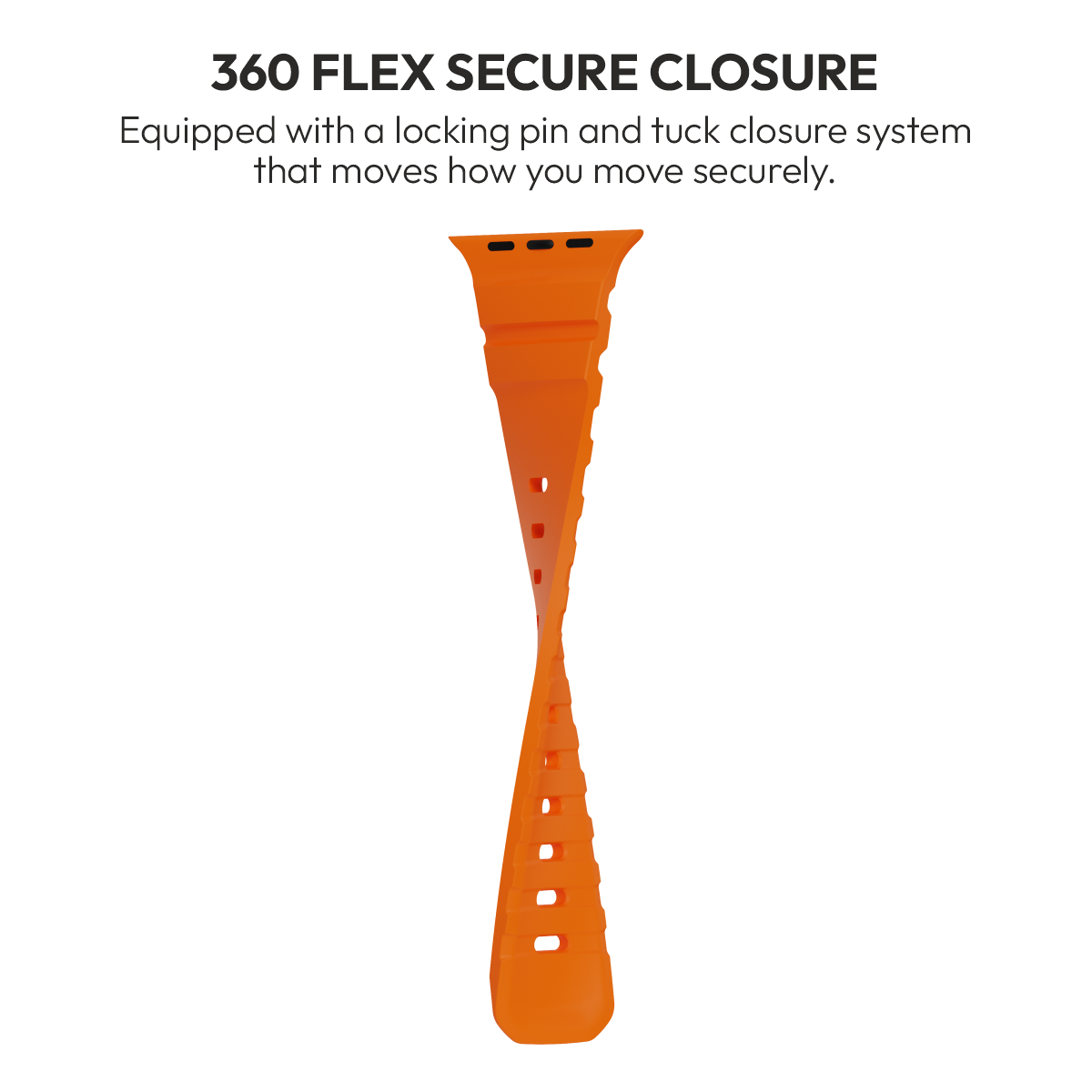 Flex Orange tuck-lock pin closure