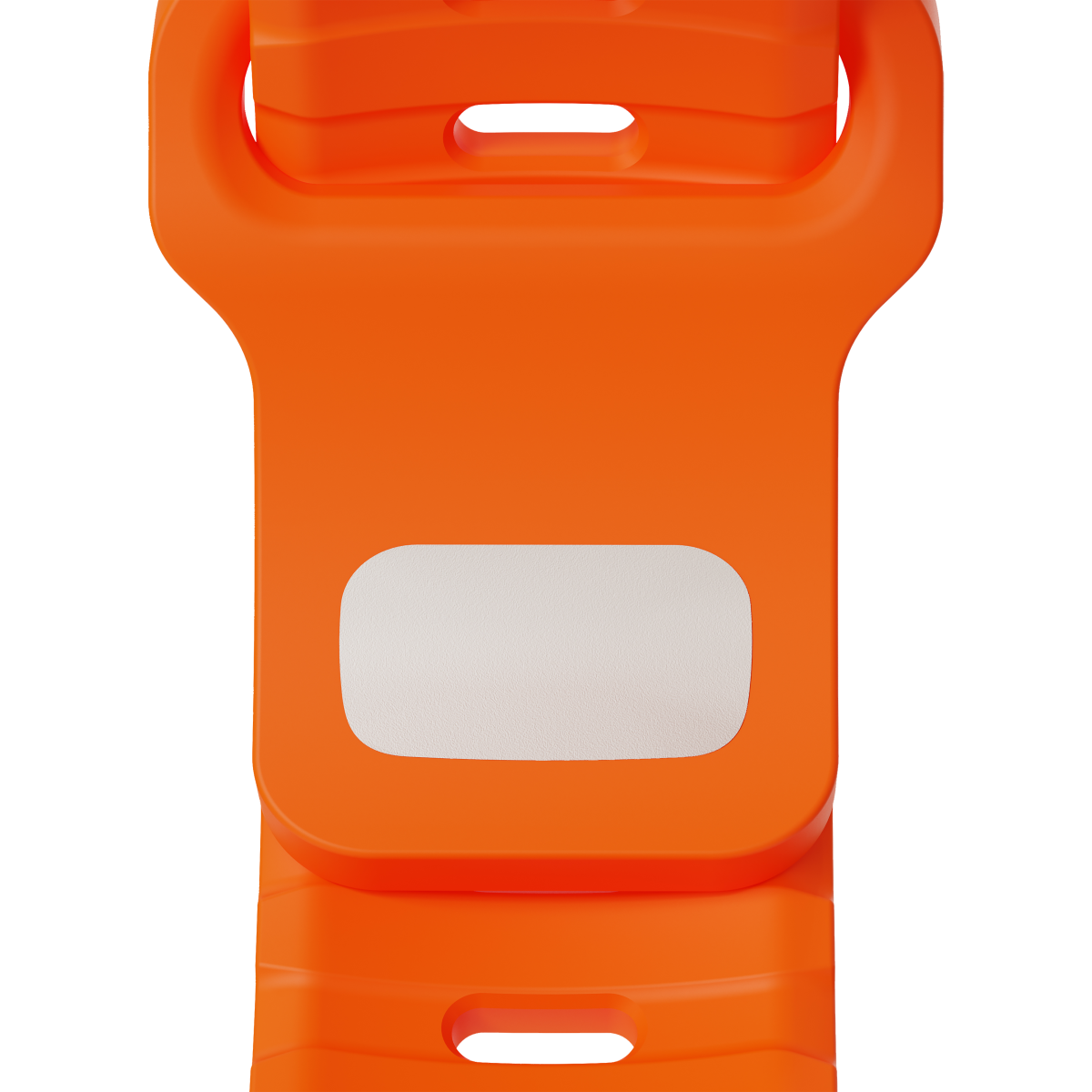 Close-up of the Flex Orange strap and pin