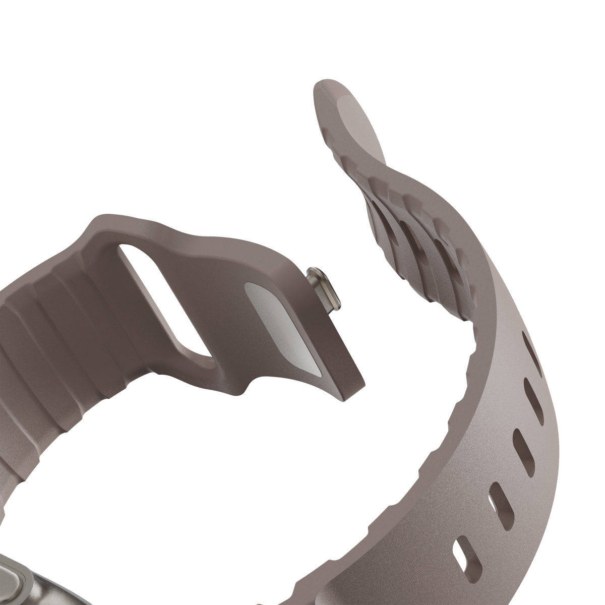 Flex Sand strap flexed to show the soft silicone